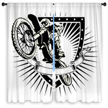 Motocross Shield Window Curtains 76026701