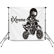 Motocross Sport Extreme Motorcycle Racing Extreme Sport Biker Racer Word Black And White Backdrops 240719104