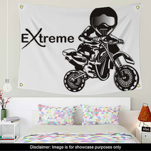Motocross Sport Extreme Motorcycle Racing Extreme Sport Biker Racer Word Black And White Wall Art 240719104