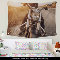 Motorbike On Asphalt With Rider Wall Art 126757970
