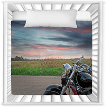 Motorcycle At Sunset Nursery Decor 50613282