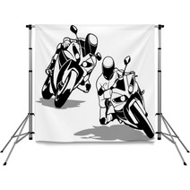 Motorcycle Biker Set Black And White Outline Illustrations Vector Backdrops 108449233