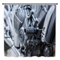 Motorcycle Engine Close-up Detail Background Bath Decor 63404222