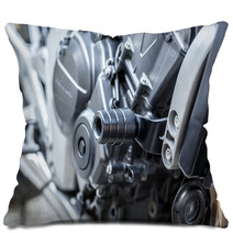 Motorcycle Engine Close-up Detail Background Pillows 63404222