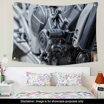 Motorcycle Engine Close-up Detail Background Wall Art 63404222