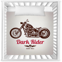 Motorcycle Grunge Vector Silhouette Retro Emblem And Label Nursery Decor 100403274