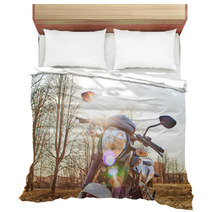 Motorcycle In The Park Bedding 142514234