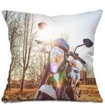 Motorcycle In The Park Pillows 142514234