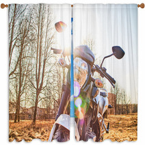 Motorcycle In The Park Window Curtains 142514234