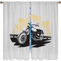 Motorcycle Label Window Curtains 83421513