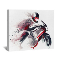 Motorcycle Racer Wall Art 50904086