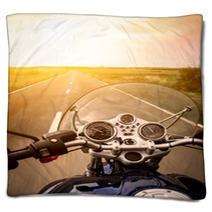 Motorcycle Rider View Blankets 67463801