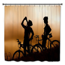 Mountain Bike Couple Drinking Bath Decor 30292256