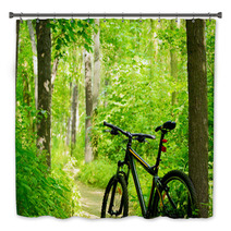Mountain Bike On The Trail In The Forest Bath Decor 54118356