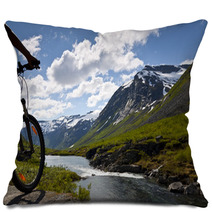 Mountain Bike Rider View Pillows 60349647