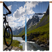 Mountain Bike Rider View Window Curtains 60349647