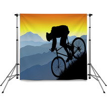 Mountain Bike Silhouette Vista Backdrops 4225140