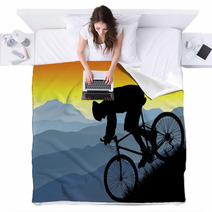 Mountain Bike Silhouette Vista Blankets 4225140