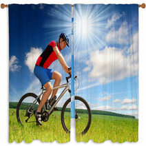 Mountain Biker Window Curtains 32315038