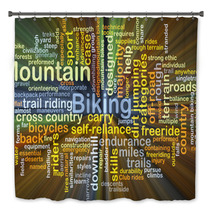 Mountain Biking Background Concept Glowing Bath Decor 86970467