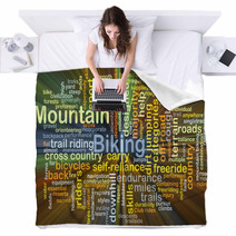 Mountain Biking Background Concept Glowing Blankets 86970467