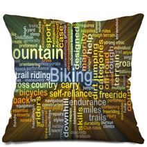 Mountain Biking Background Concept Glowing Pillows 86970467
