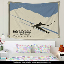 Mountain Skier Slides From The Mountain. Wall Art 55364693