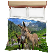Mountain Valey Landscape With Donkeys Bedding 66730466