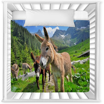 Mountain Valey Landscape With Donkeys Nursery Decor 66730466