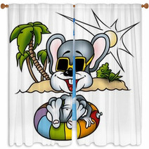 Mouse 01 Hawai Window Curtains 2414796