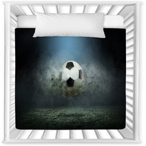 Moving Soccer Ball Around Splash Drops On The Stadium Field Nursery Decor 139912114