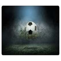 Moving Soccer Ball Around Splash Drops On The Stadium Field Rugs 139912114