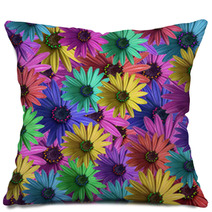 Multi Colored Daisy Flowers Pattern Background Pillows 2235135