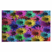Multi Colored Daisy Flowers Pattern Background Rugs 2235135