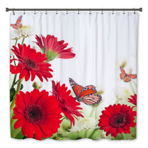 Multi-colored Gerbera Daisies And Butterfly Bath Decor 57889023