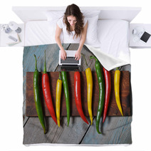 Multi Colored Hot Chili Peppers Blankets 57168666
