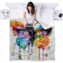 Multicolor Bright Butterfly Abstract Geometric Background Blankets 63233751