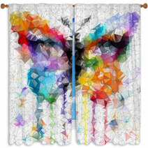 Multicolor Bright Butterfly Abstract Geometric Background Window Curtains 63233751
