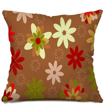 Multicolored Funky Flowers Pillows 10211027