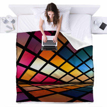 Multicolored Futuristic Abstract Interior Blankets 16194023
