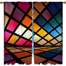 Multicolored Futuristic Abstract Interior Window Curtains 16194023