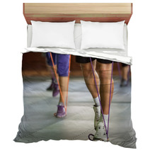 Muscular Legs With A Resistance Band Bedding 56437592