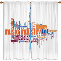 Music Industry - Word Cloud Window Curtains 83974318
