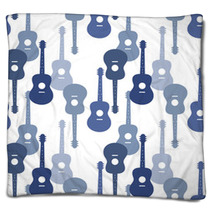 Music Seamless Pattern With Guitars Vector Illustration Blankets 80813862