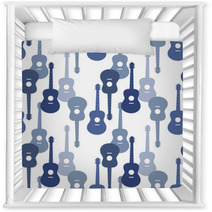 Music Seamless Pattern With Guitars Vector Illustration Nursery Decor 80813862