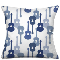 Music Seamless Pattern With Guitars Vector Illustration Pillows 80813862