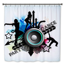 Musical Dance Party Background. Flyer Or Banner. Bath Decor 51724950