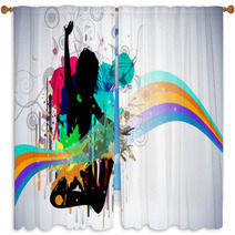 Musical Dance Party Background. Flyer Or Banner. Window Curtains 50737709