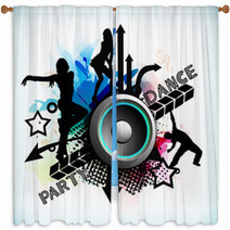 Musical Dance Party Background. Flyer Or Banner. Window Curtains 51724950