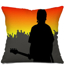 Musician Appears On Stage Pillows 20807212